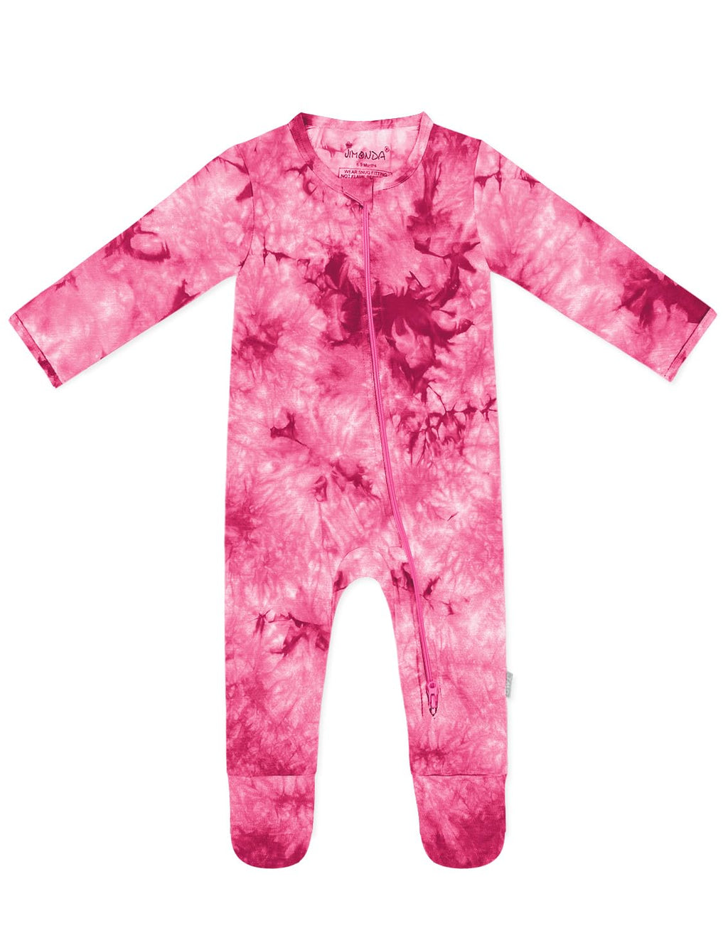 Jimonda Baby Girls Boys Bamboo Rayon Pajamas,Footed Pjs(Rose Red,18-24 M)