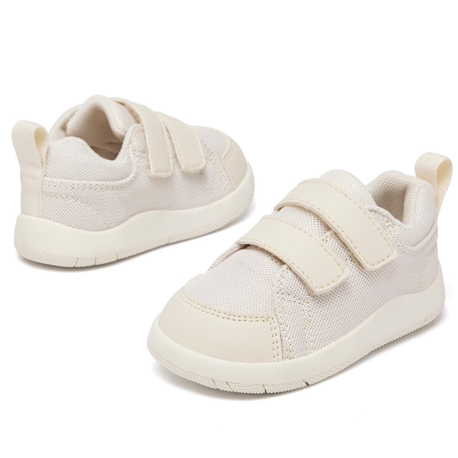 MORENDL Toddler Shoes Baby Wide Toe Box Barefoot Shoes Boy Girl Walking Shoes Non-Slip Minimalist Sneakers Comfort Zero Drop Tennis Outdoor Activities Khaki Mesh 15-18 Months