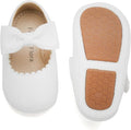 Felix & Flora Infant Baby Girl Shoes Soft Sole Toddler Ballet Flats Baby Walking Shoes(18-24 Months Infant,Silver) — 2.5-3 years Wide Toddler