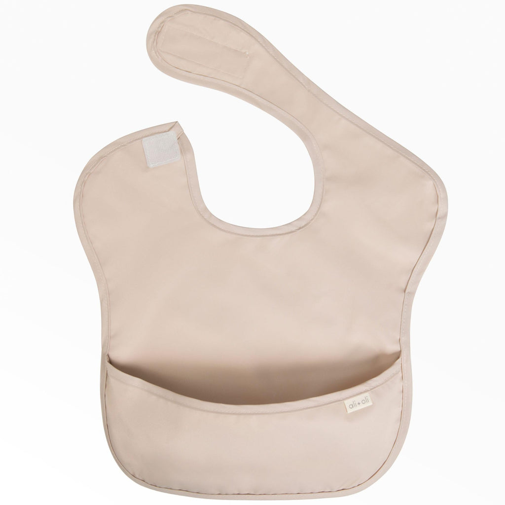 Ali+Oli Smock Bib for Baby (3-pc) Sleeveless Set (Neutral) BPA-Free Oeko-Tex Certified, Mess Proof Baby Bib for Eating, Waterproof Baby Smock, Machine Washable, Toddlers Ages 6m+