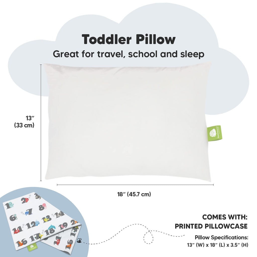 Toddler Pillow with Pillowcase, 13x18 My Little Dreamy Pillow (Kea123)