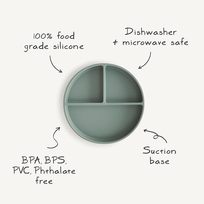 mushie Silicone Suction Plate | BPA-Free Non-Slip Design (Soft Lilac)