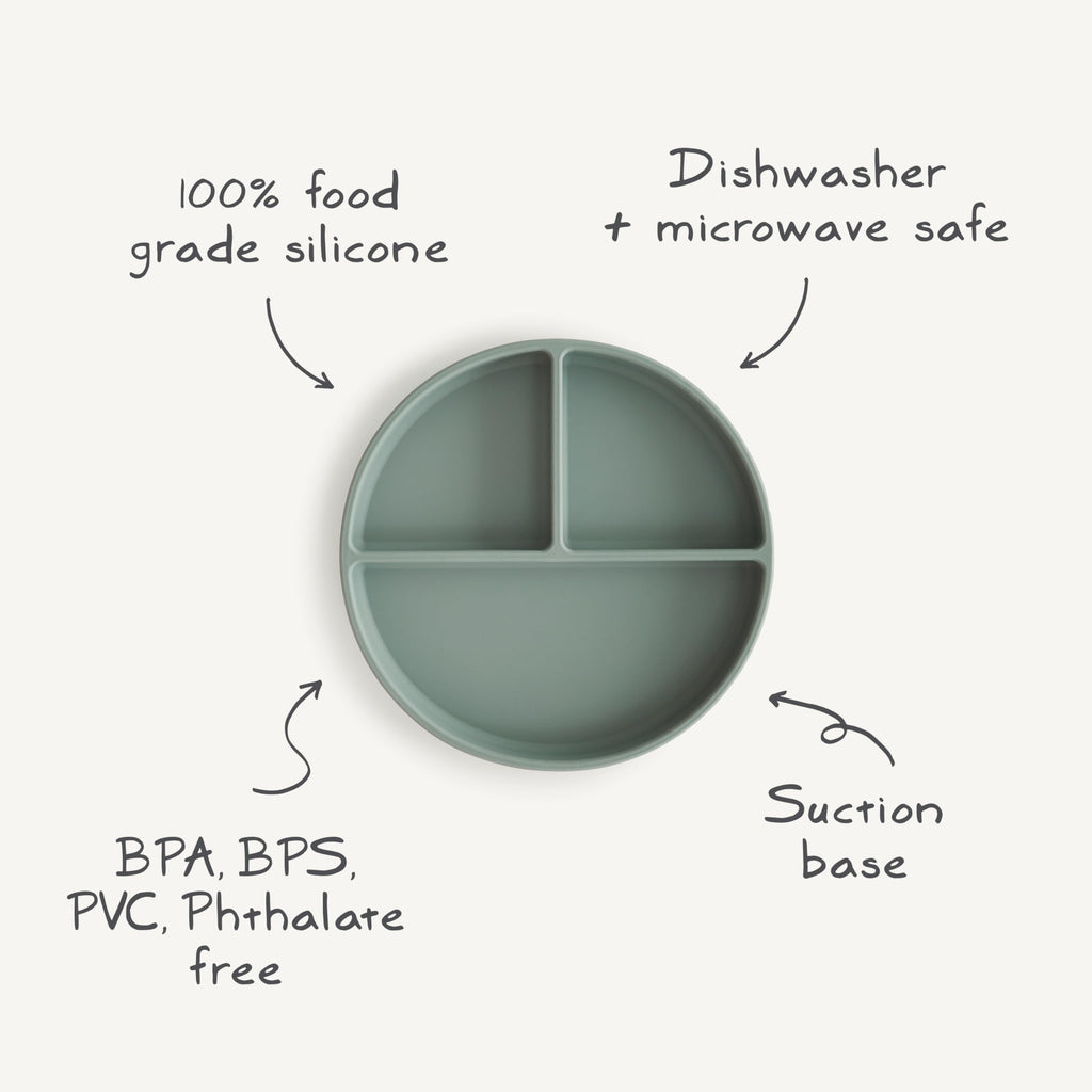 mushie Silicone Suction Plate | BPA-Free Non-Slip Design (Ivory)