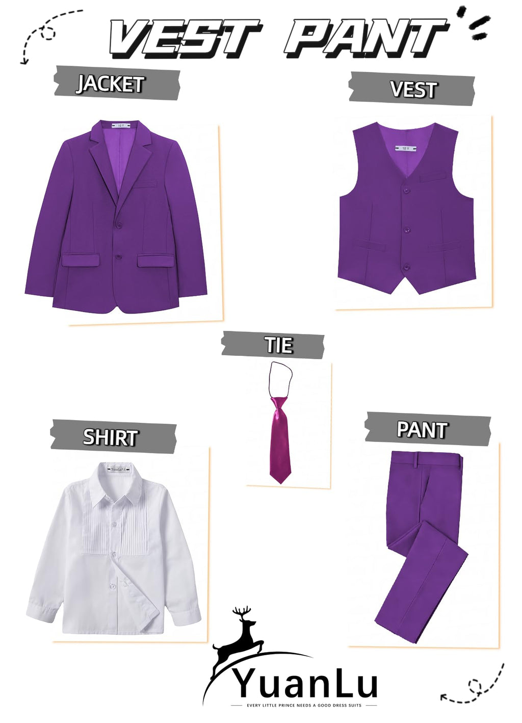 Kids Purple Tuxedo 3T Suits for Boys Toddler Easter Dress Outfit