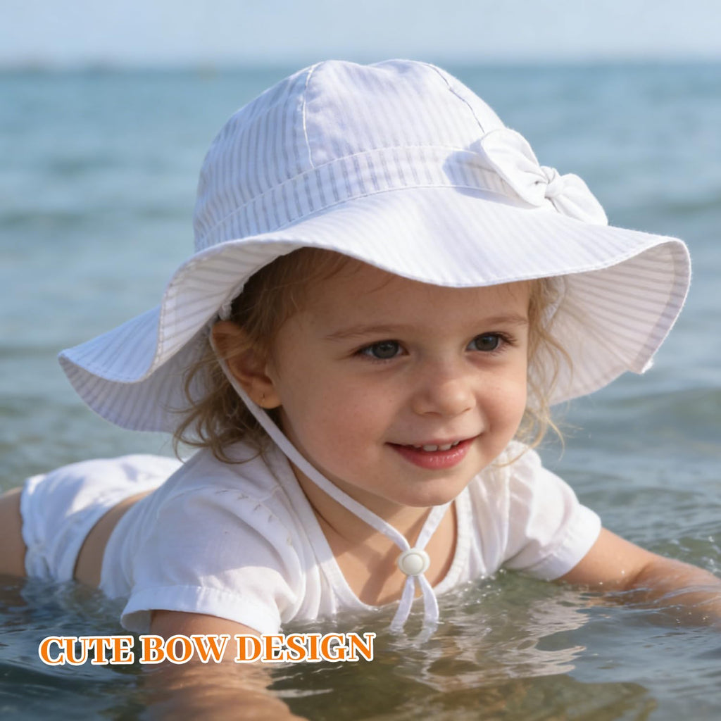 Baby Girl Sun Hat Kids Summer Beach Wide Brim Hats Toddler Bucket Hat 6-24M
