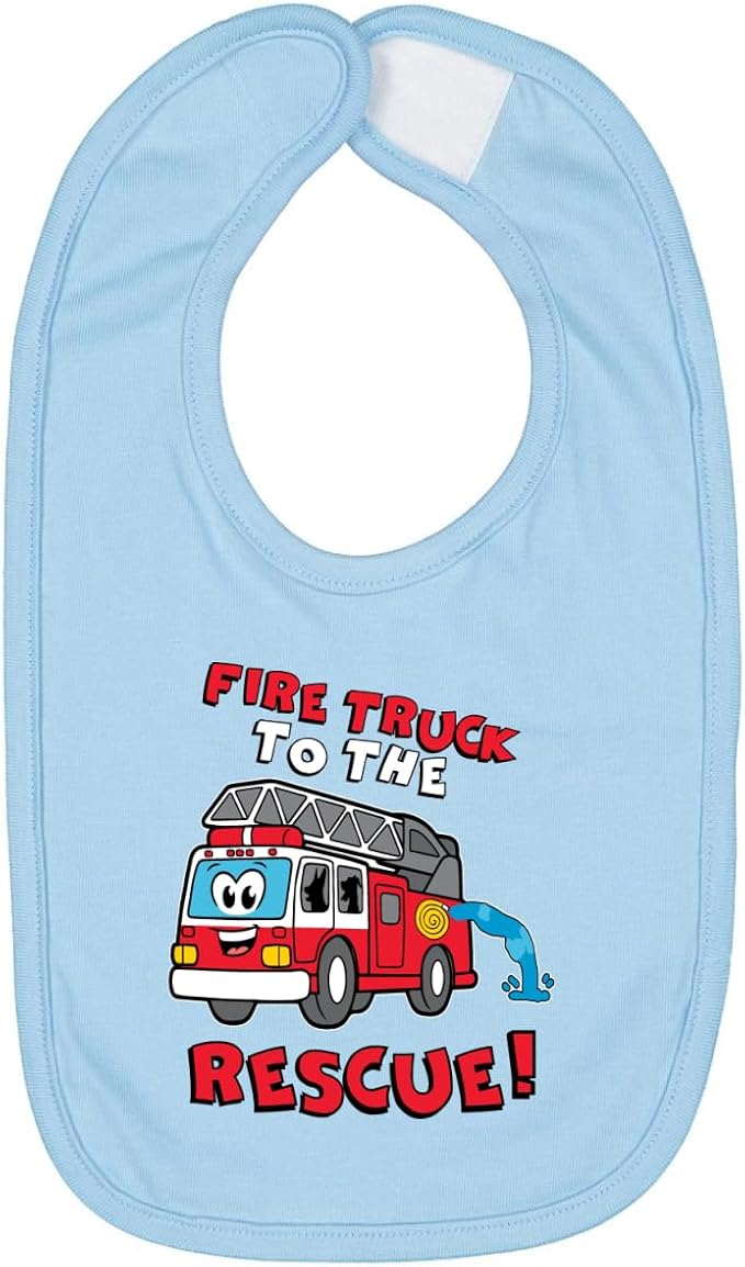Wild Bobby Fire Truck to the Rescue Funny Cute Humor Infant Premium Jersey Baby Bib
