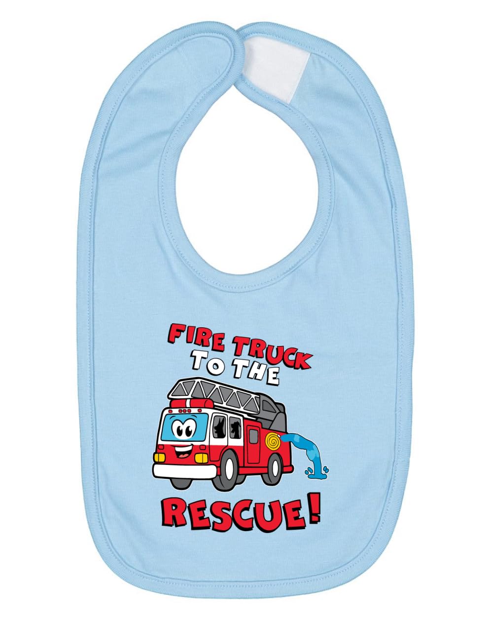 Wild Bobby Fire Truck to the Rescue Funny Cute Humor Infant Premium Jersey Baby Bib for Girls Boys, Red, One Size