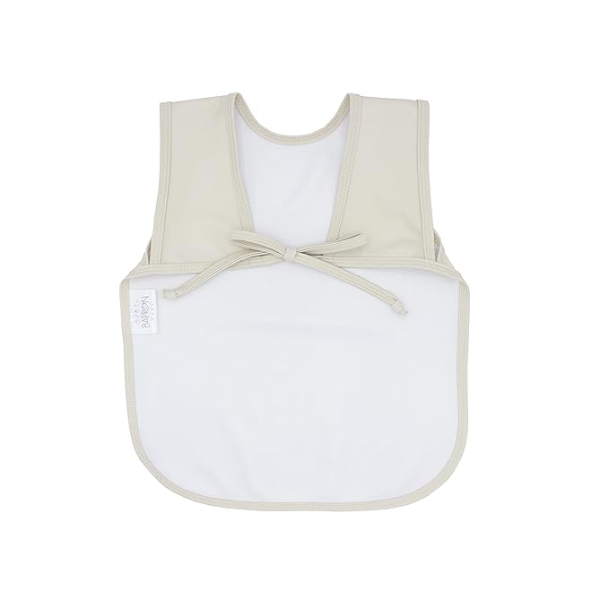 BapronBaby Minimalist Champagne Bapron - No Neck Tie Safer Bib for Baby & Toddler - Soft Waterproof Stain Resistant - Machine Washable - Sz Baby/Toddler 6m-3T