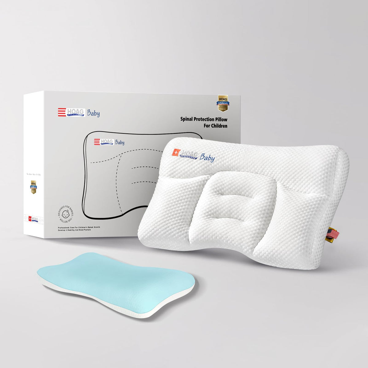 HOAGBaby Toddler Pillow with Pillowcase, Breathable & Cozy Machine Washable Kids Pillow with Pillowcase, 21.6x13.8 Ergonomic Children Pillow for Boys and Girls Aged 3-8 (Farm, Height 2)
