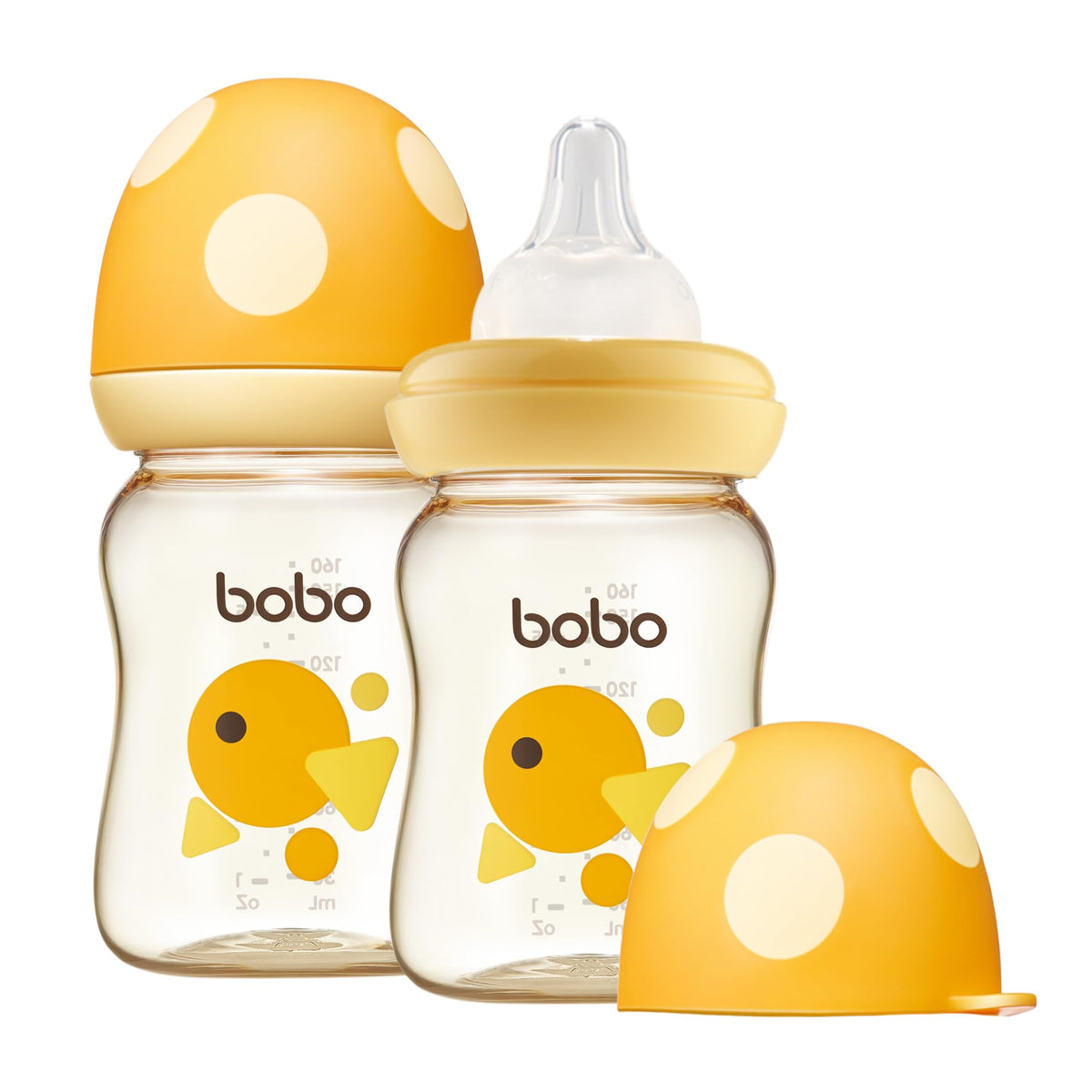YOHKOH PPSU Baby Bottle Wide Neck, Newborn Anti-Colic Baby Bottle with Natural Response Nipple, Streamlined Body, Easy to Clean (8.8oz (Pack of 2), Red)