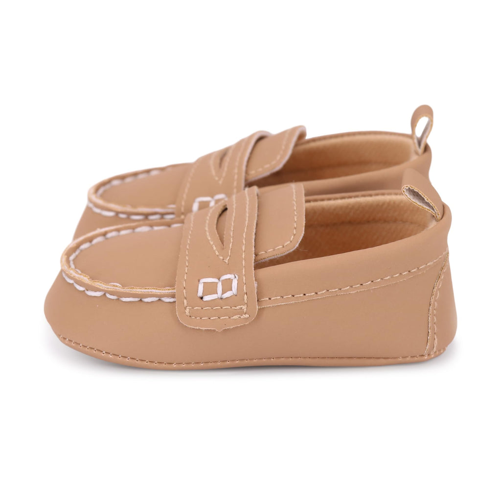 LONSOEN Baby Girls Boys Loafers Prewalker Dress Crib Shoes 6-12 Months,BAY230 Khaki 12