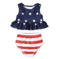 Aalizzwell Baby Infant Girls Swimsuit Two Piece Independence Day Ruffle Bathing Suit Bikini American Flag Swimming Suit 4th of July Swimwear Beach Wear 6-12 Months