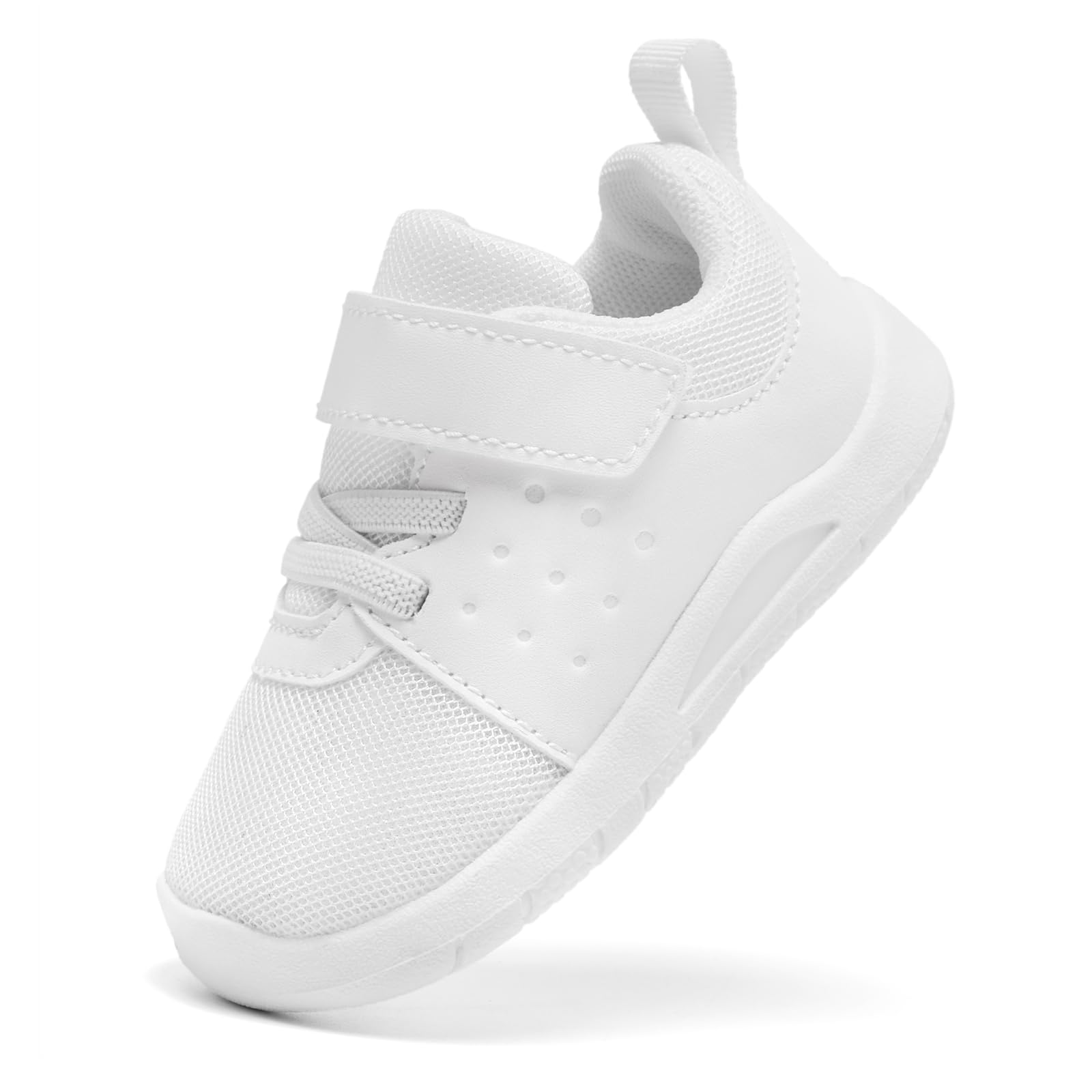 MORENDL Toddler Baby Shoes 0-4 Years Boy Girl Lightweight Breathable Non-Slip Sports Sneakers Running Walking Tennis Barefoot Shoes White 9-12Months