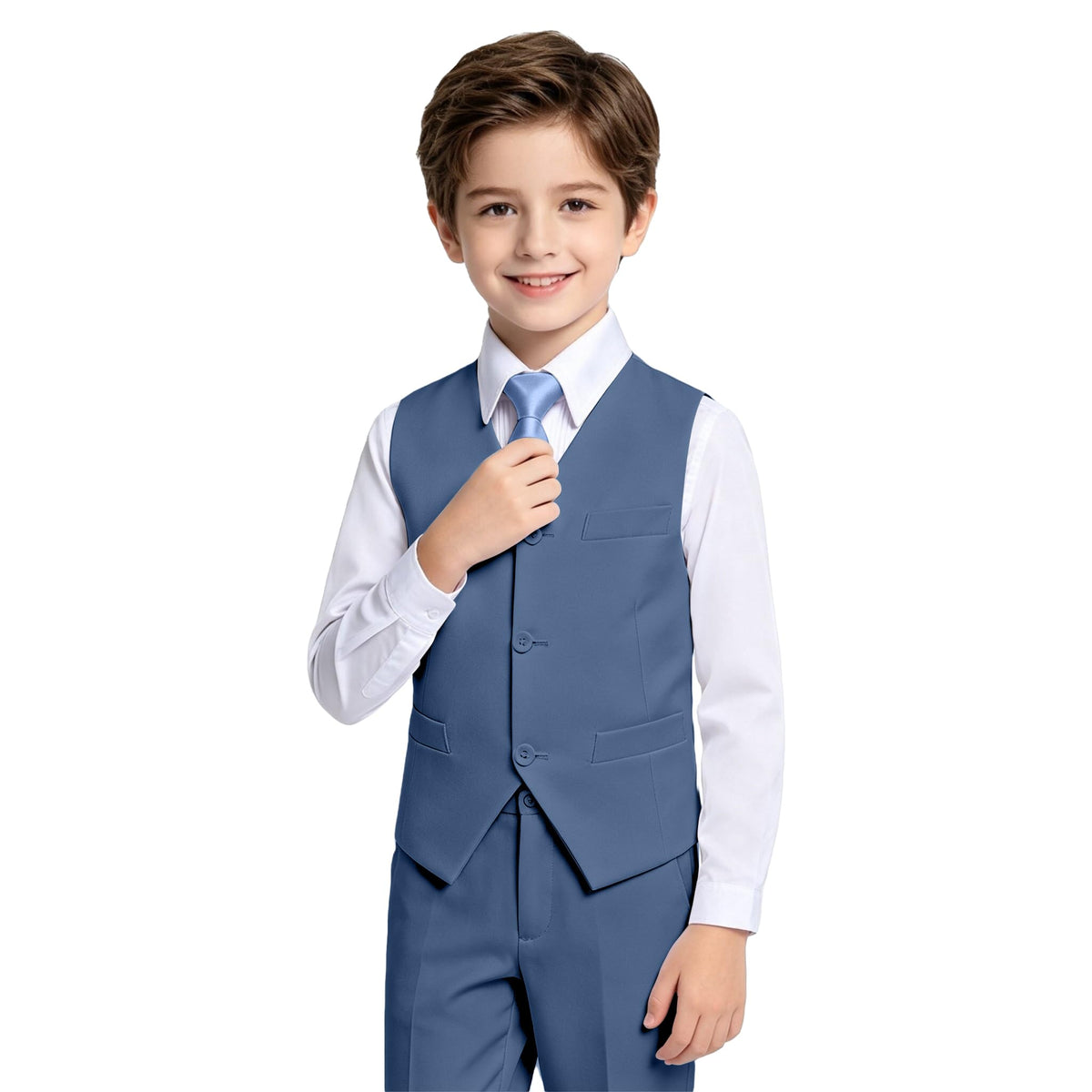 Lycody Boys Suit Vest Set Formal Dress Suits Wedding Outfit, Green, 2T