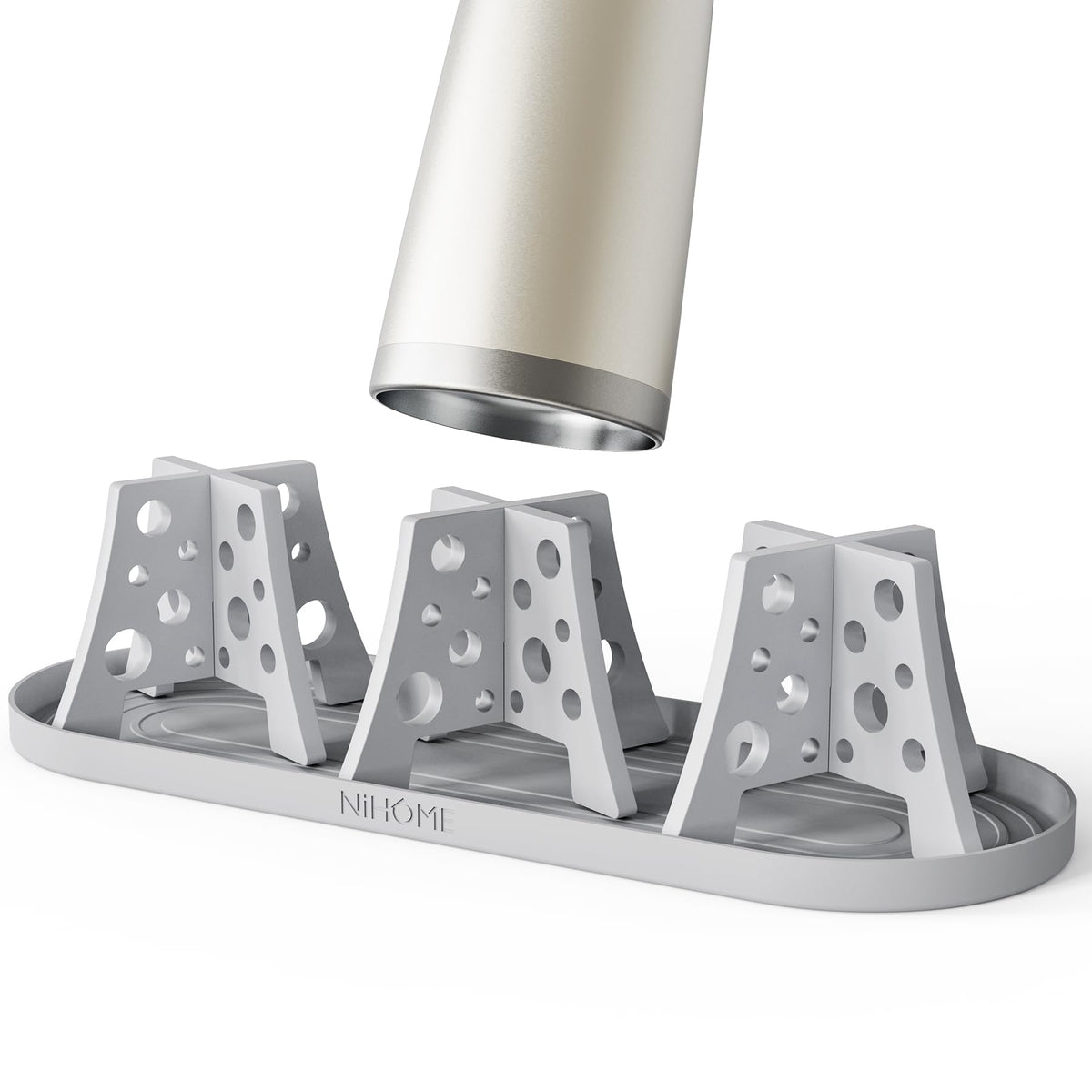 NiHome Silicone Bottle Drying Rack with Drip Tray,Fast-Dry for Stanley YETI