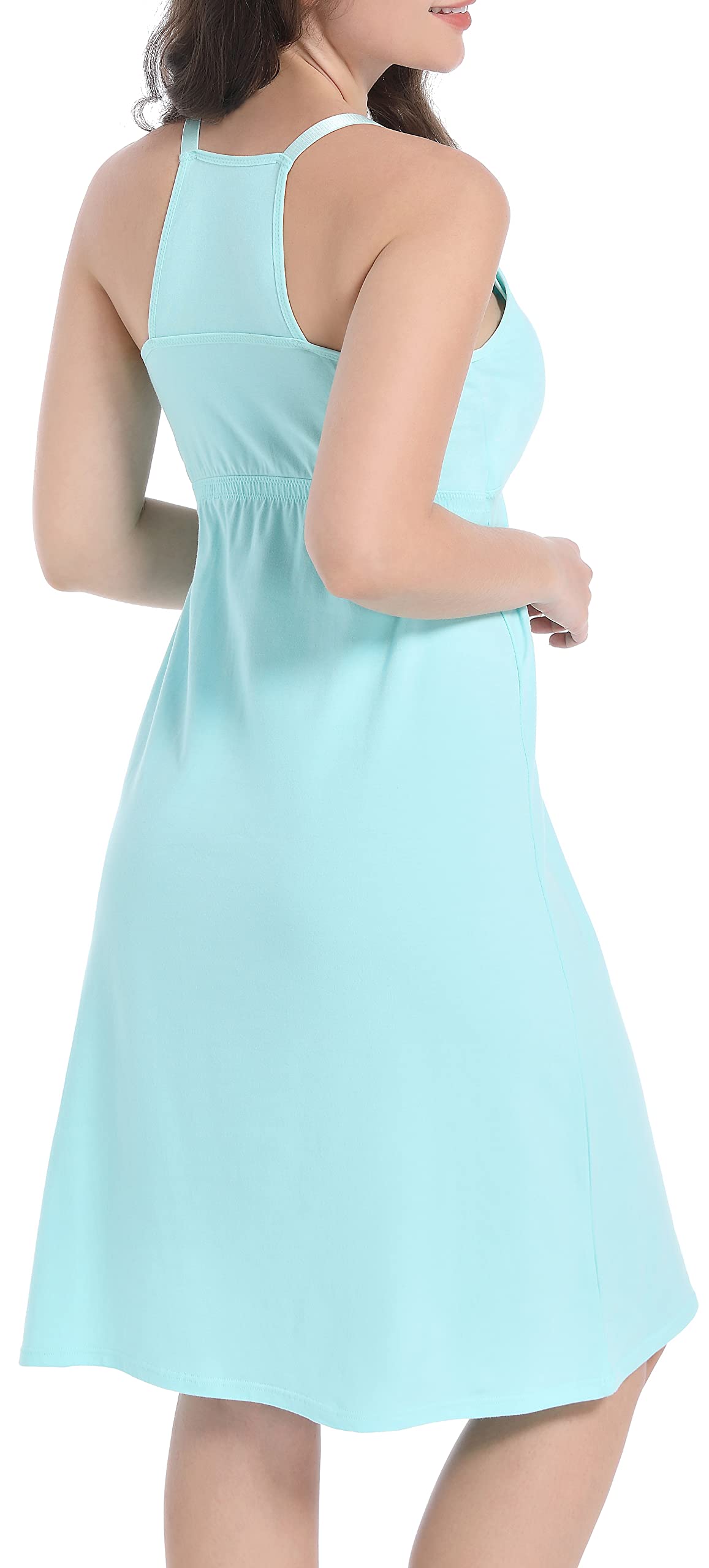 SUIEK 3-Pack Nursing Nightgown Maternity Tank Tops Breastfeeding Sleepshirt