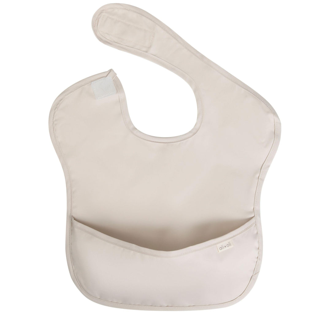 Ali+Oli Smock Bib for Baby (3-pc) Sleeveless Set (Neutral) BPA-Free Oeko-Tex Certified, Mess Proof Baby Bib for Eating, Waterproof Baby Smock, Machine Washable, Toddlers Ages 6m+