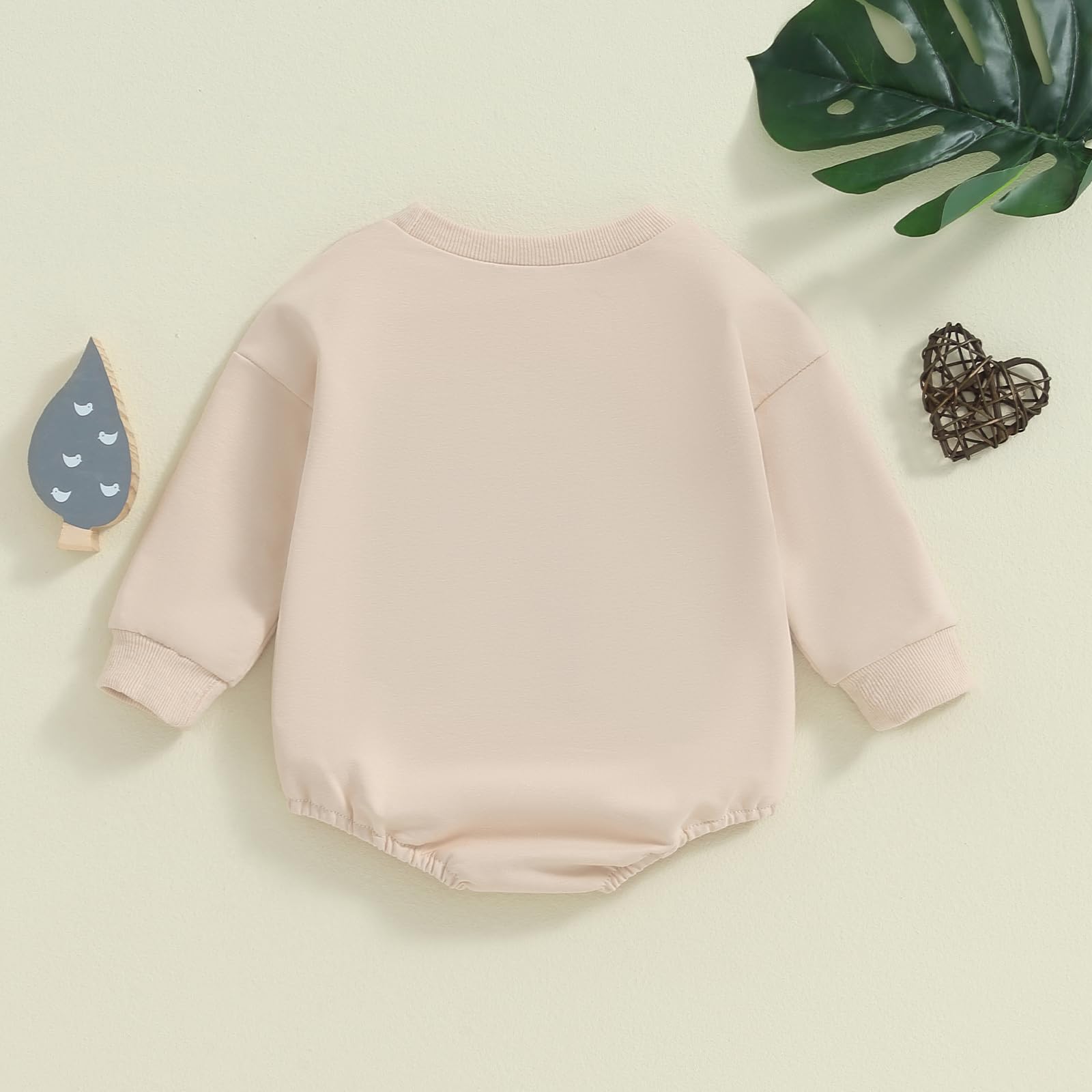 VISGOGO Newborn Infant Baby Boy Oversized Romper Sweater Bodysuits Coming Home Outfit Neutral Clothes (Beige-Tractor, 0-3 Months)