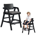 Leesinwing Wooden High Chair for Toddlers, Adjustable Feeding Chair, Black