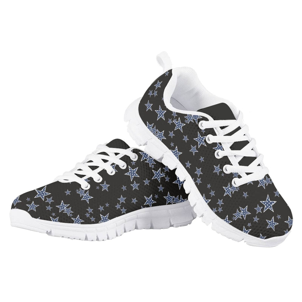 MARSVOVO Toddler Girl Slip On Sneakers Flexible Lightweight Breathable Athletic Girl Running Shoes Casual Comfortable Resistant Play Sport Walking Shoes Blue Stars Black Printed Size 11 US