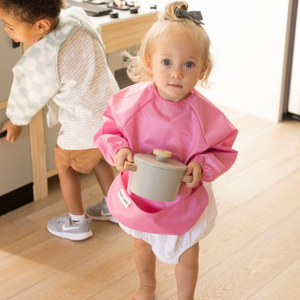 Tiny Twinkle Long Sleeve Bib for Babies & Toddlers | 2-Pack Waterproof Smock Bib for Eating | Machine Washable & Mess-Proof Feeding Essentials | Newborn Shower Gift (Sweet Treat,6–24M)