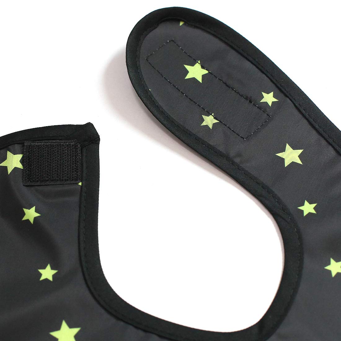 Plie Full Coverage Waterproof Feeding Bib for Toddlers – Extra Long Apron Bib for Mealtime, Self-Feeding, High Chair, Food Catcher, BPA-Free, Easy to Clean - Green Star
