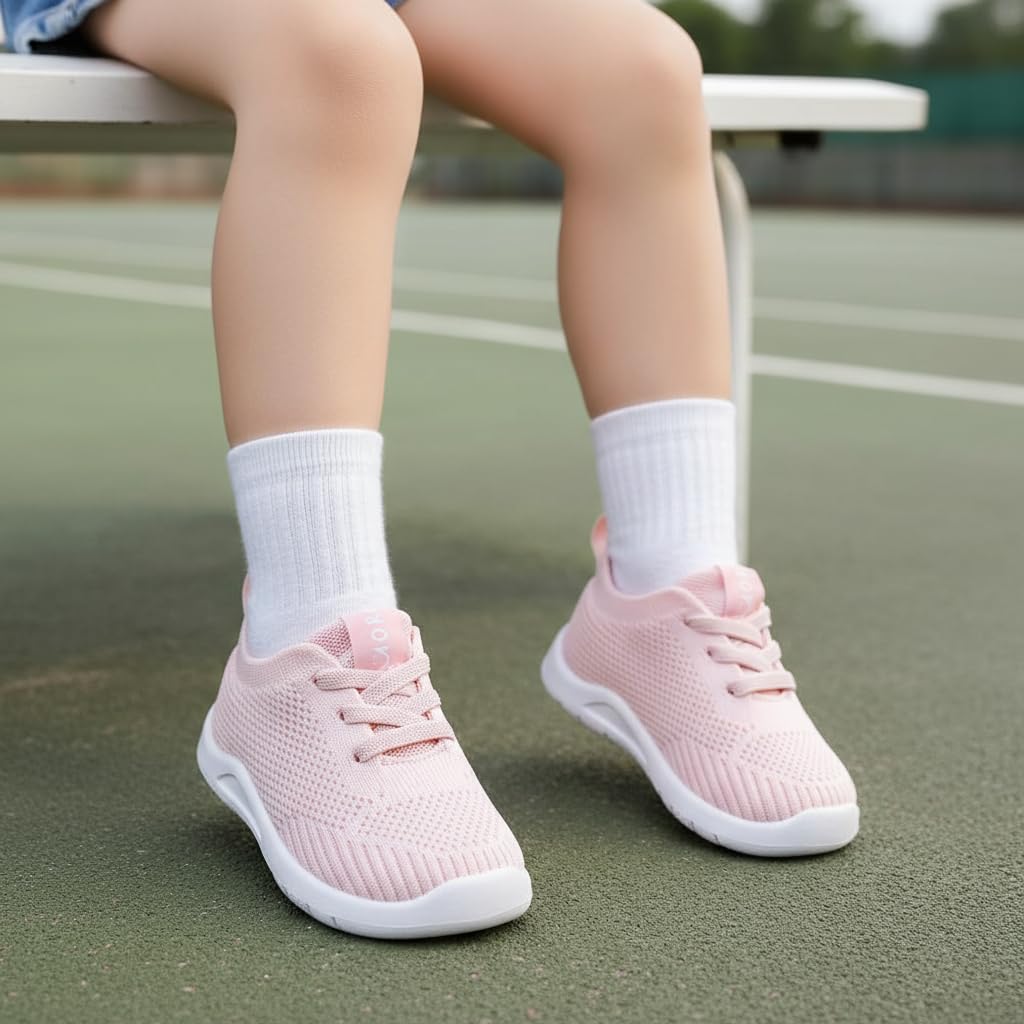 MORENDL Toddler Shoes Baby Walking Sock Shoes Infant Sneakers Boy Girl Barefoot Tennis Shoe Non-Slip Brethable Light Orange Size 9