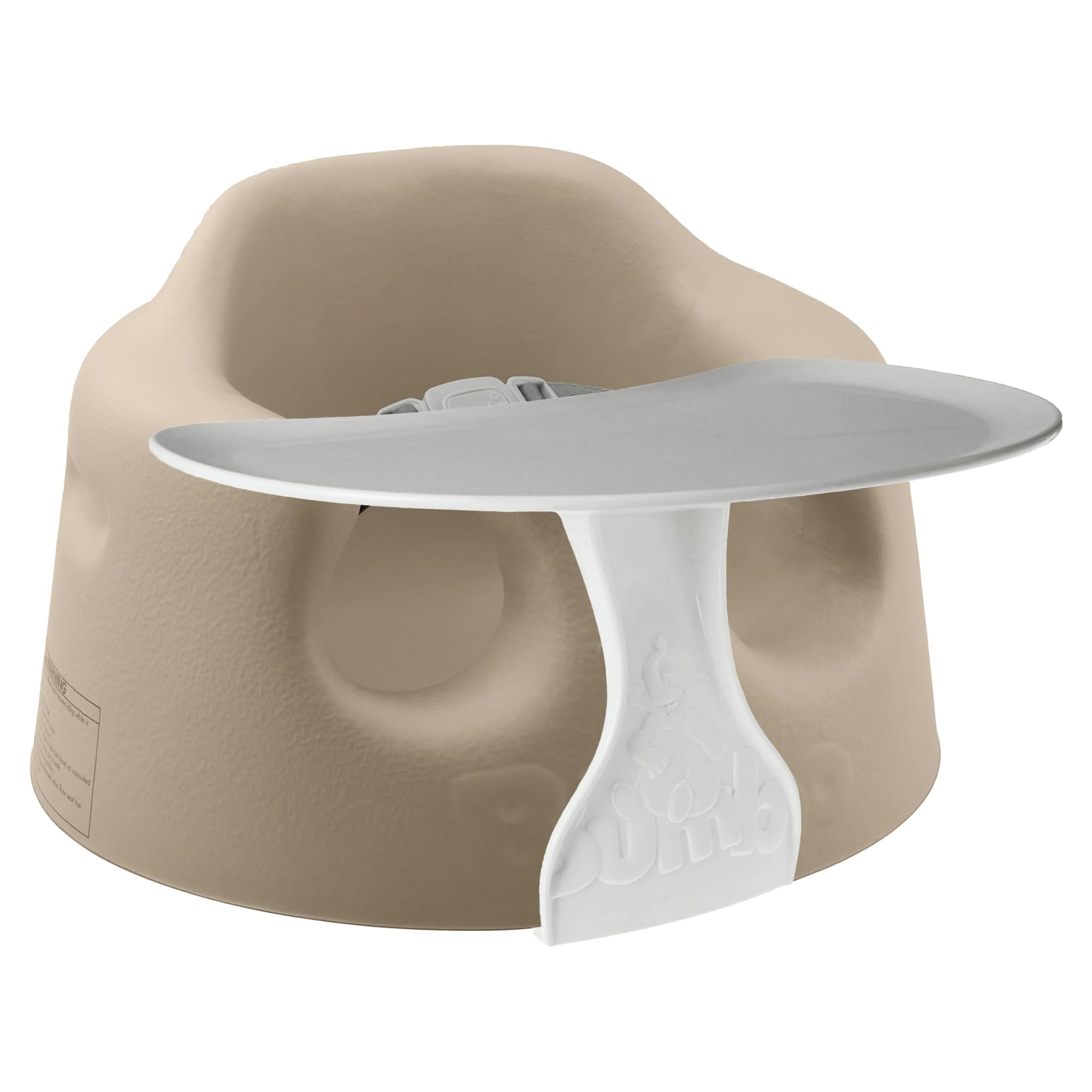 Bumbo Baby Floor Seat, Sit Up Activity & Eating Chair with Tray, Taupe