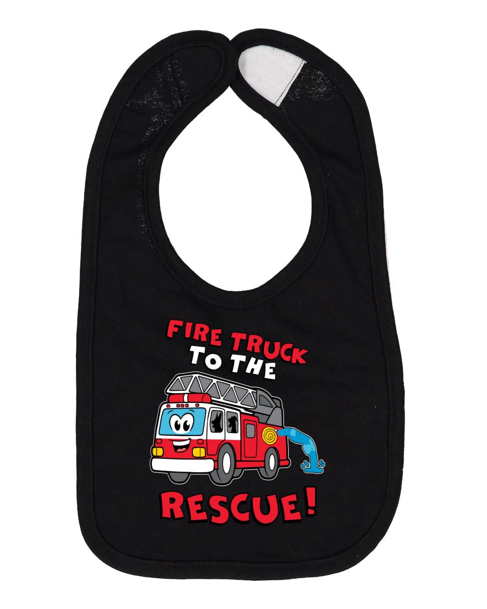Wild Bobby Fire Truck to the Rescue Funny Cute Humor Infant Premium Jersey Baby Bib for Girls Boys, Red, One Size
