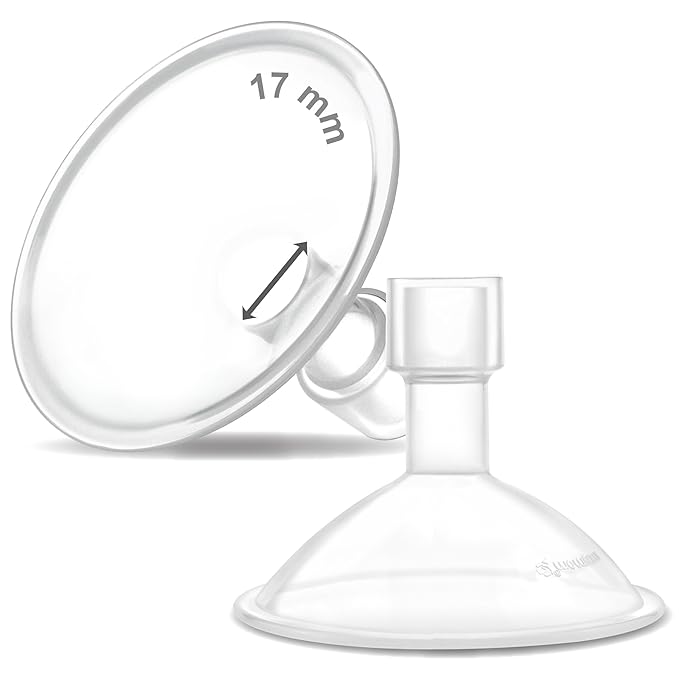 Maymom MyFit Crater Series 17mm Two-Piece Design Small Breastshield Compatible with Medela Breast Pump Parts; Replace Shields; Fit Flex Connector; 2pc