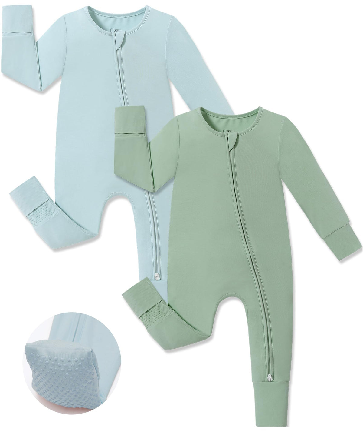 JunNeng Viscose from Bamboo Baby Boy Sleeper Pajamas with Mitts 12-18M
