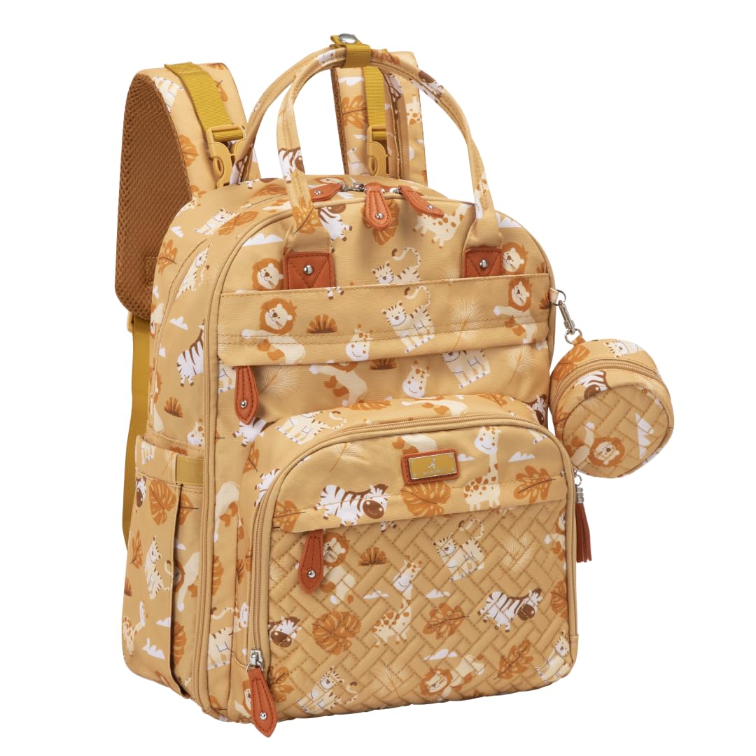 BabbleRoo Diaper Bag Backpack - Baby Essentials Travel Tote - Multi function Water Resistant Diaper Bag, Travel Essentials Baby Bag with Changing Pad, Stroller Straps & Pacifier Case - Unisex, Pink