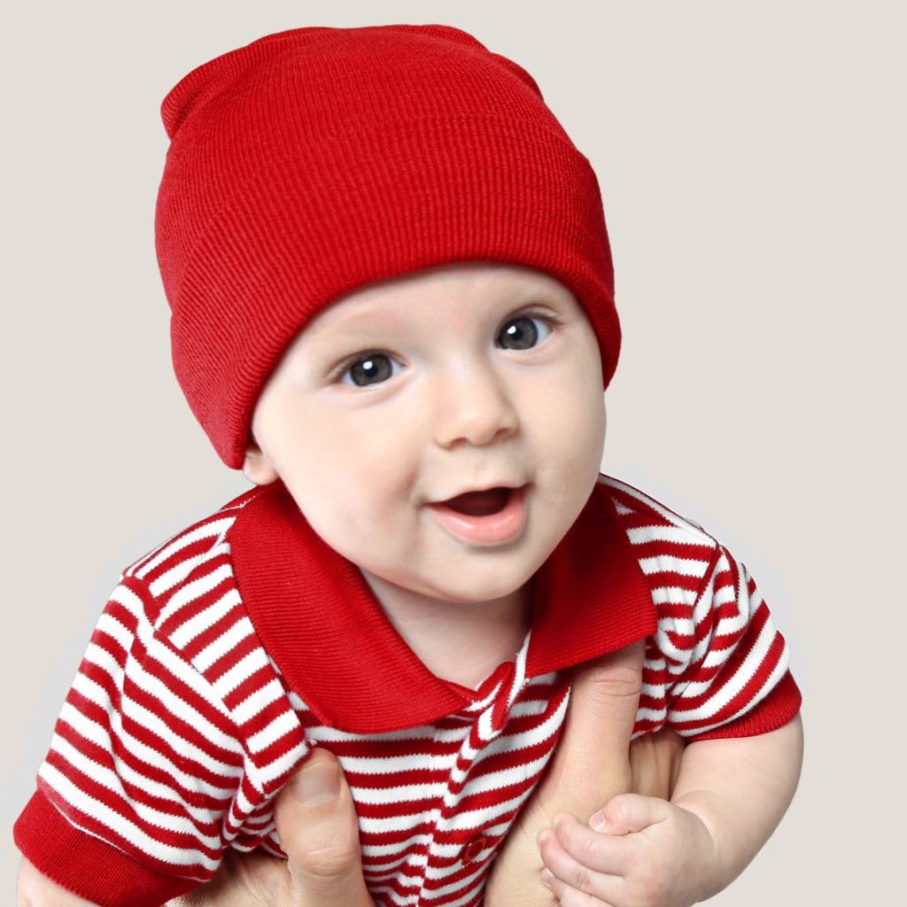 College Baby Infant Knit Cap Wisconsin Badgers Logo - Black - Newborn