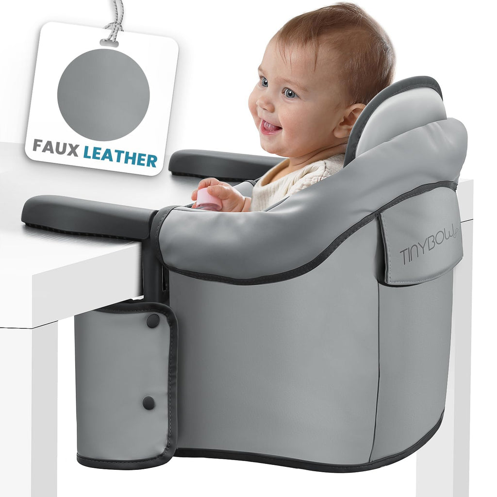 Elegant Faux Leather Hook On High Chair for Table - Clip On High Chair to Table, Portable High Chair for Travel, High Chairs for Babies Clip On High Chair that Attaches to Tables
