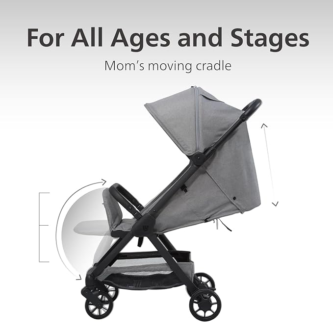 Pika Baby Stroller – Lightweight, Compact, Auto-Folding Design with Adjustable Footrest, UV Canopy, Mesh Window, and Travel Friendly – Perfect for Newborns to 55 lbs