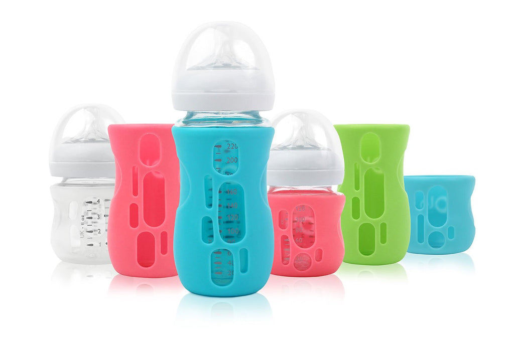 Olababy Silicone Sleeve for Avent Natural Glass Baby Bottles (4 oz, Pink)