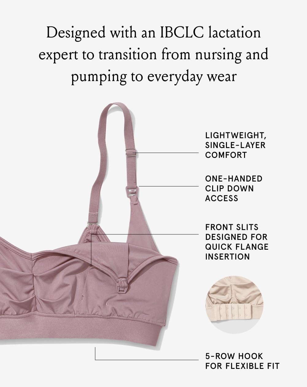 Bodily Do Anything Nursing Bra for Breastfeeding & Hands-Free Pumping, XL