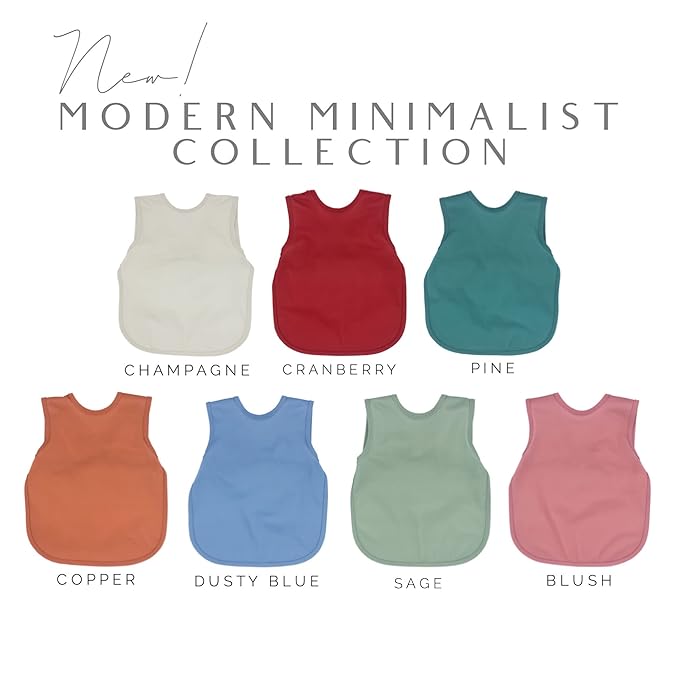BapronBaby Minimalist Champagne Bapron - No Neck Tie Safer Bib for Baby & Toddler - Soft Waterproof Stain Resistant - Machine Washable - Sz Baby/Toddler 6m-3T