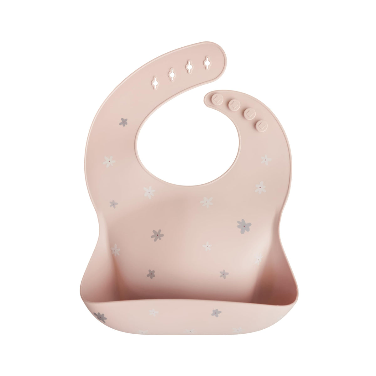 mushie Silicone Baby Bib | Adjustable Fit Waterproof Bibs (Rainbows)