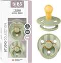 BIBS Colour Pacifier, 0-6 Months, 2-Pack, Round Nipple, Pin Sage