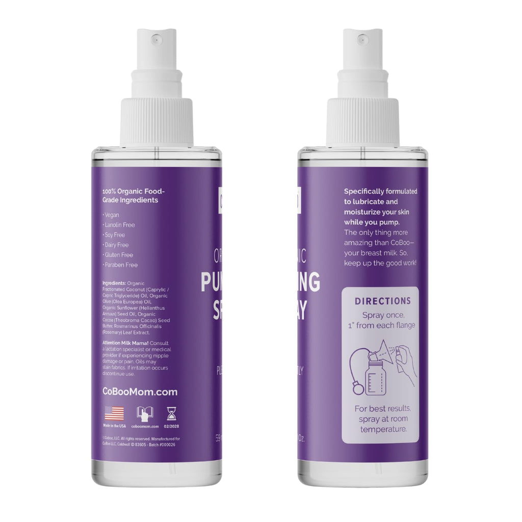 CoBoo Organic Pumping Spray, Lanolin-Free Breast Pump Lubricant, 2 Fl oz