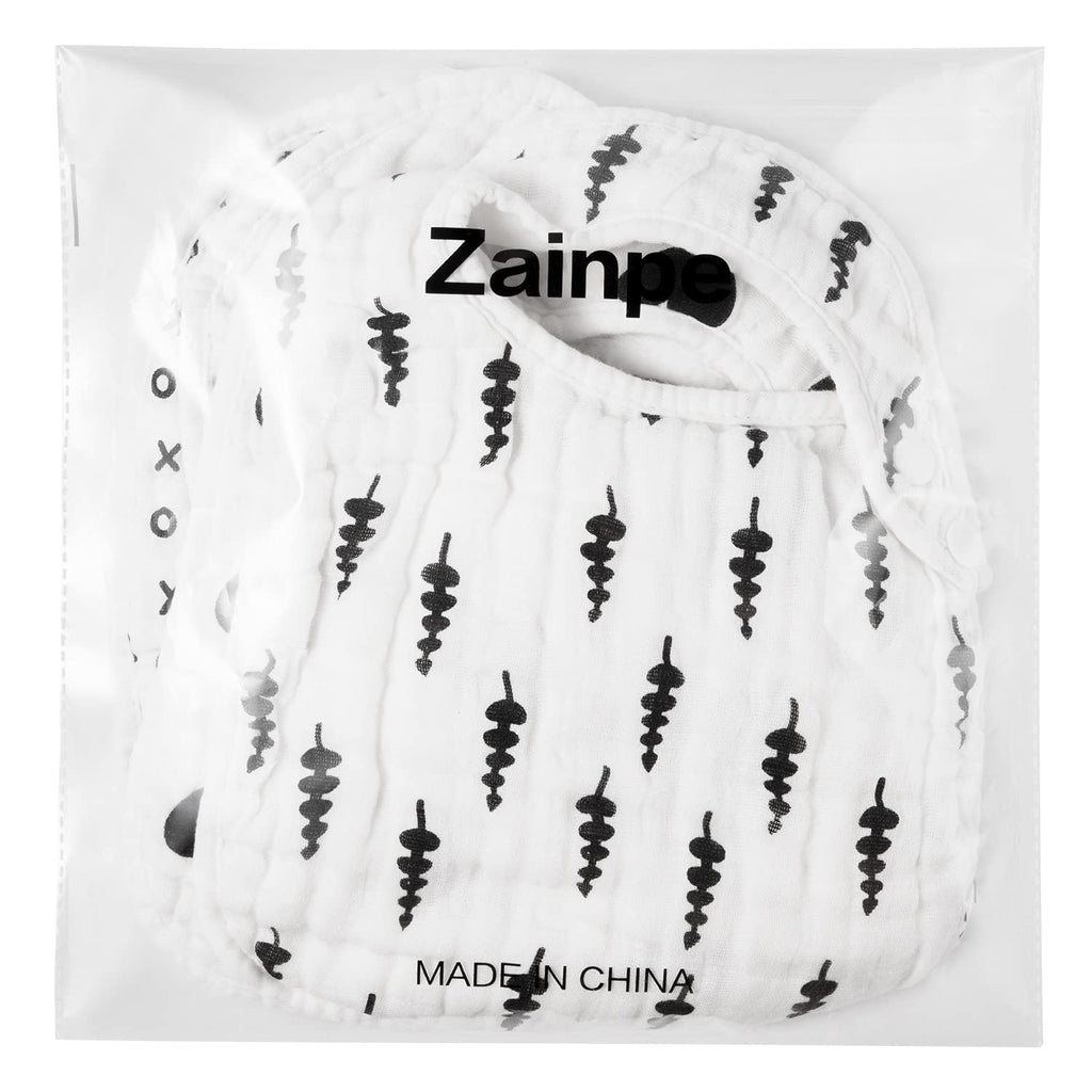 Zainpe 6Pcs Snap Muslin Cotton Bibs for Baby Love Heart Milk Letter Pattern Bib with 6 Absorbent Soft Layers, Machine Washable Burp Cloths for Infants Newborns Toddlers Drooling Feeding and Teething