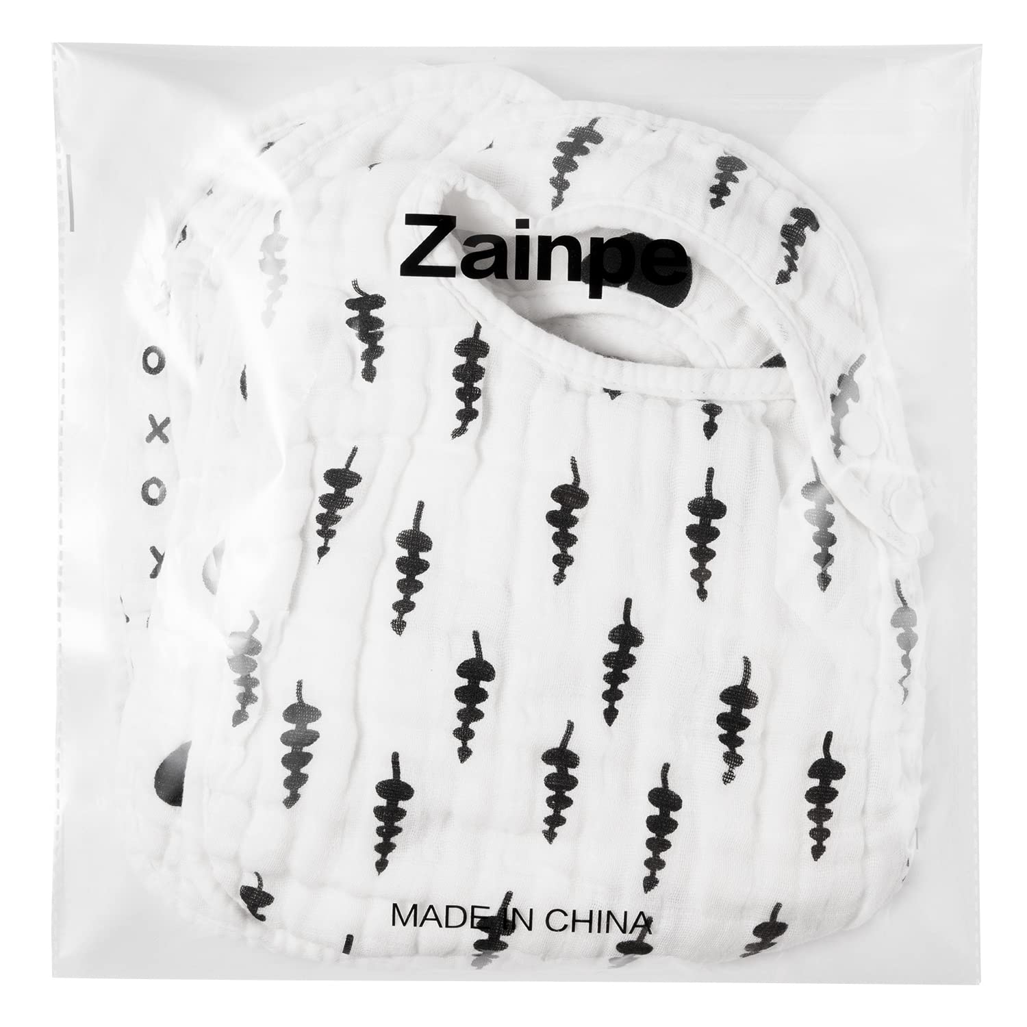 Zainpe 6Pcs Snap Muslin Cotton Bibs for Baby Love Heart Milk Letter Pattern Bib with 6 Absorbent Soft Layers, Machine Washable Burp Cloths for Infants Newborns Toddlers Drooling Feeding and Teething