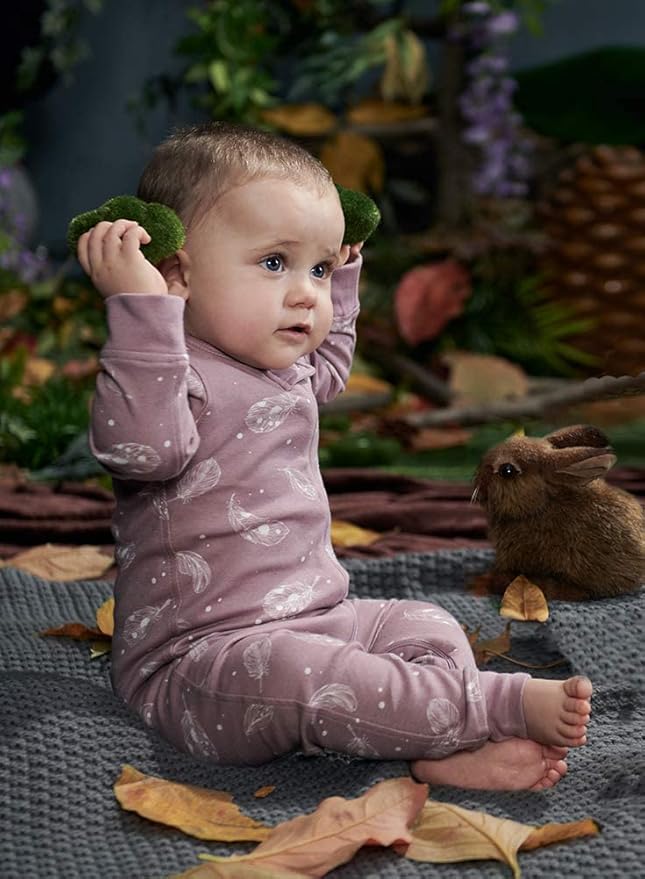 Owlivia Organic Cotton Baby Boy Girl Zip up Sleep 'N Play Pjs, Footless, Long Sleeve