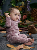Owlivia Organic Cotton Baby Boy Girl Zip up Sleep N Play, Footless, Long Sleeve(Newborn, Feather Mauve) infants