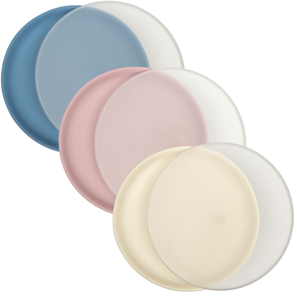 WeeSprout Baby & Toddler Non-Suction Plates with Lids, 100% Food Grade Silicone Plates, Premium Hard Plastic Lids, Unbreakable Design, Microwave & Dishwasher Safe, 3 Pack