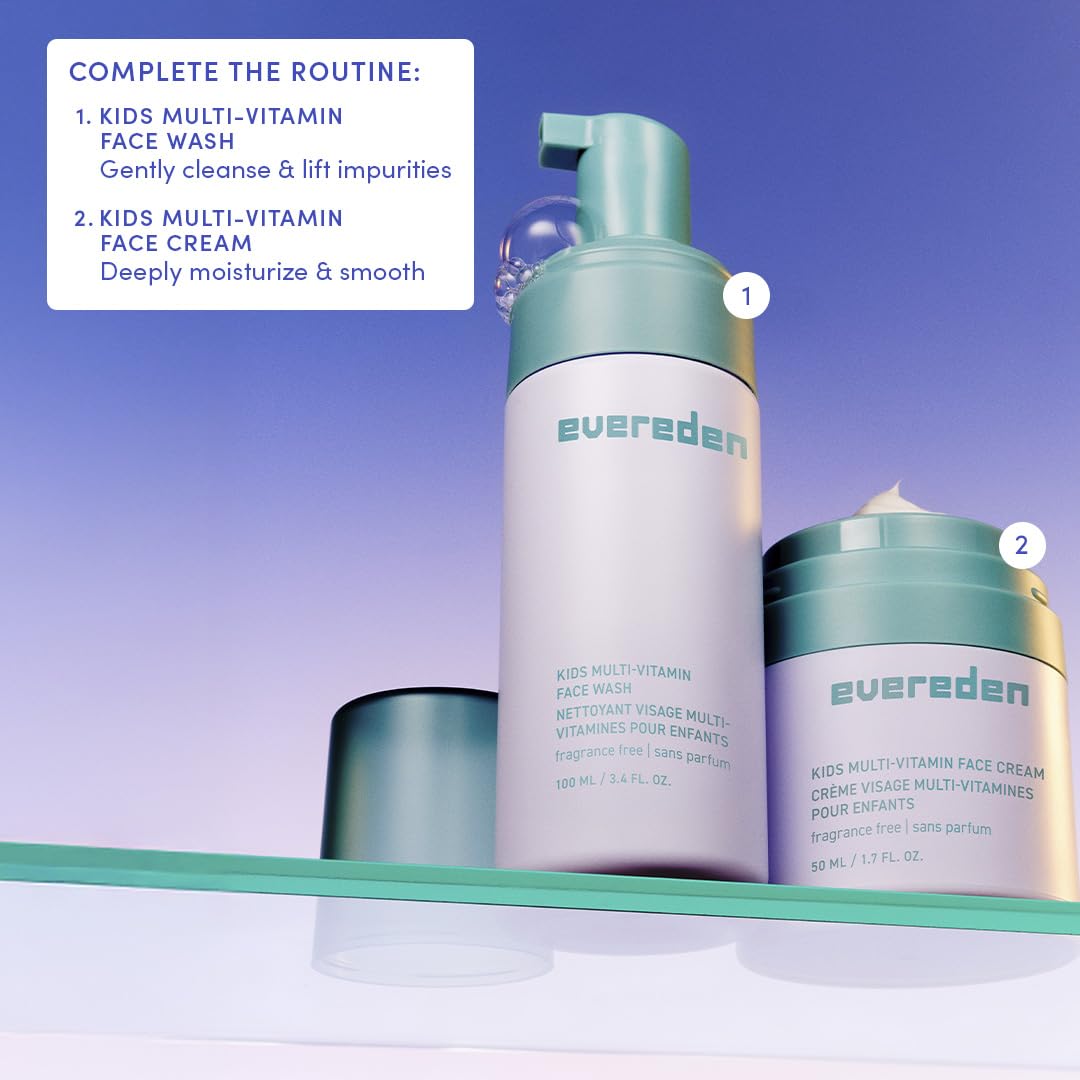 Evereden Kids Face Cream, Dermatologist-Tested, EWG Verified Fragrance-Free