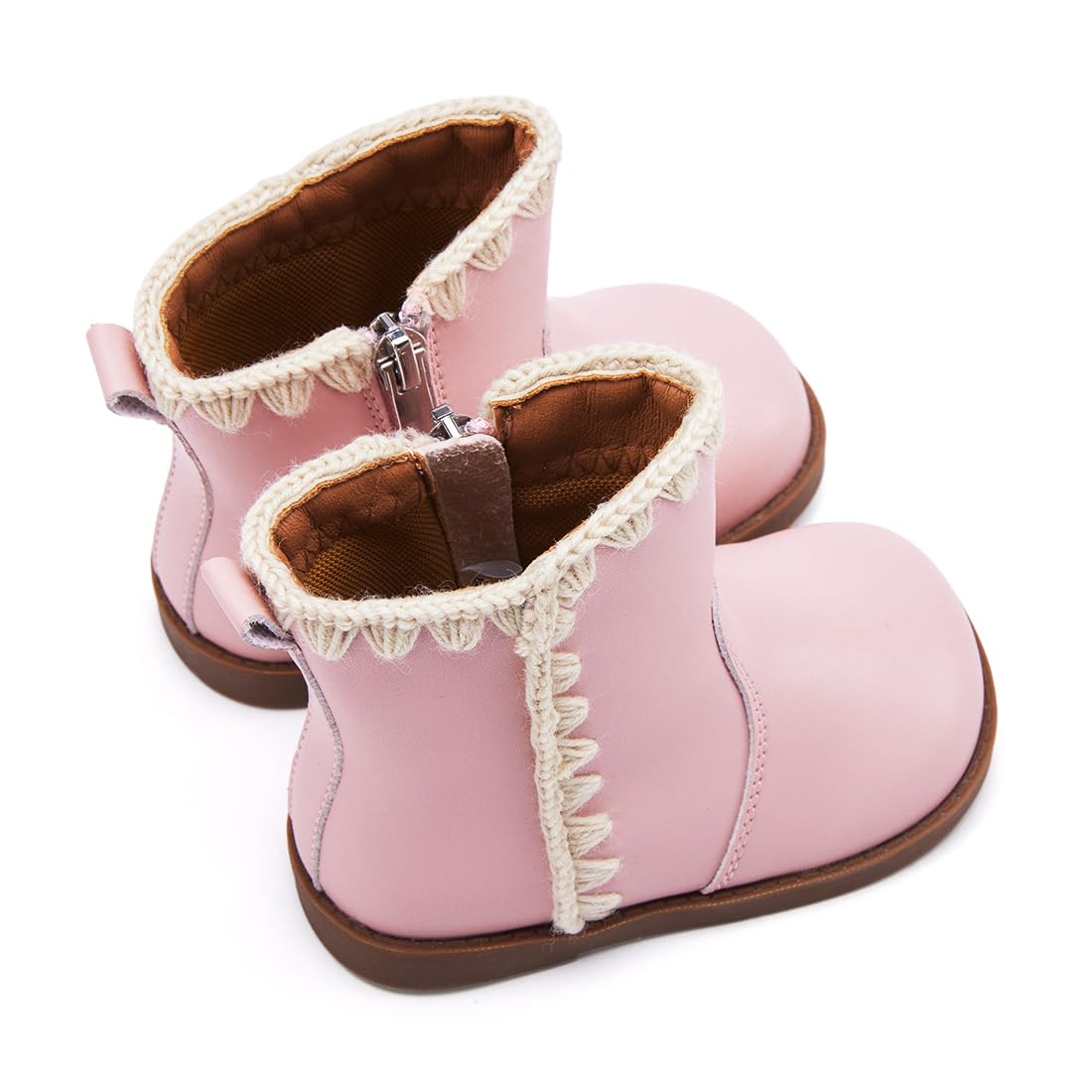 BMCiTYBM Baby Boys Girls Boots Infant Shoes First Walking Booties All Seasons for 6 9 12 15 18 24 Months Pink Size 4