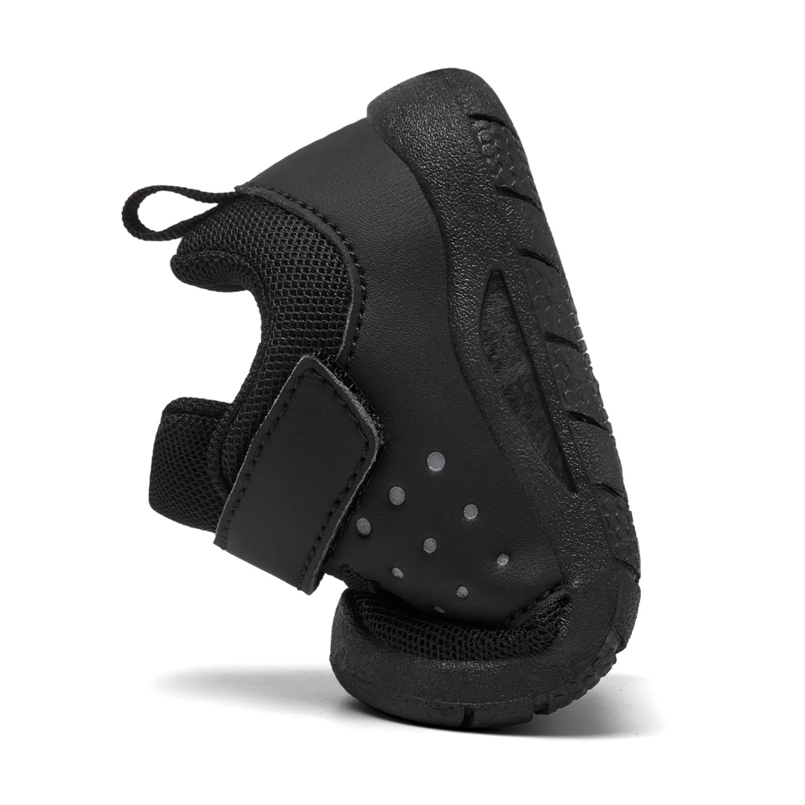 MORENDL Toddler Baby Shoes 0-4 Years Boy Girl Lightweight Breathable Non-Slip Sports Sneakers Running Walking Tennis Barefoot Shoes AllBlack 9-12Months
