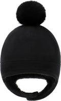 Baby Beanie Hat Pom Full Hood Hat Toddler Winter Hat Fleece Earflap Cap for 6M-4T Boys Girls Winter